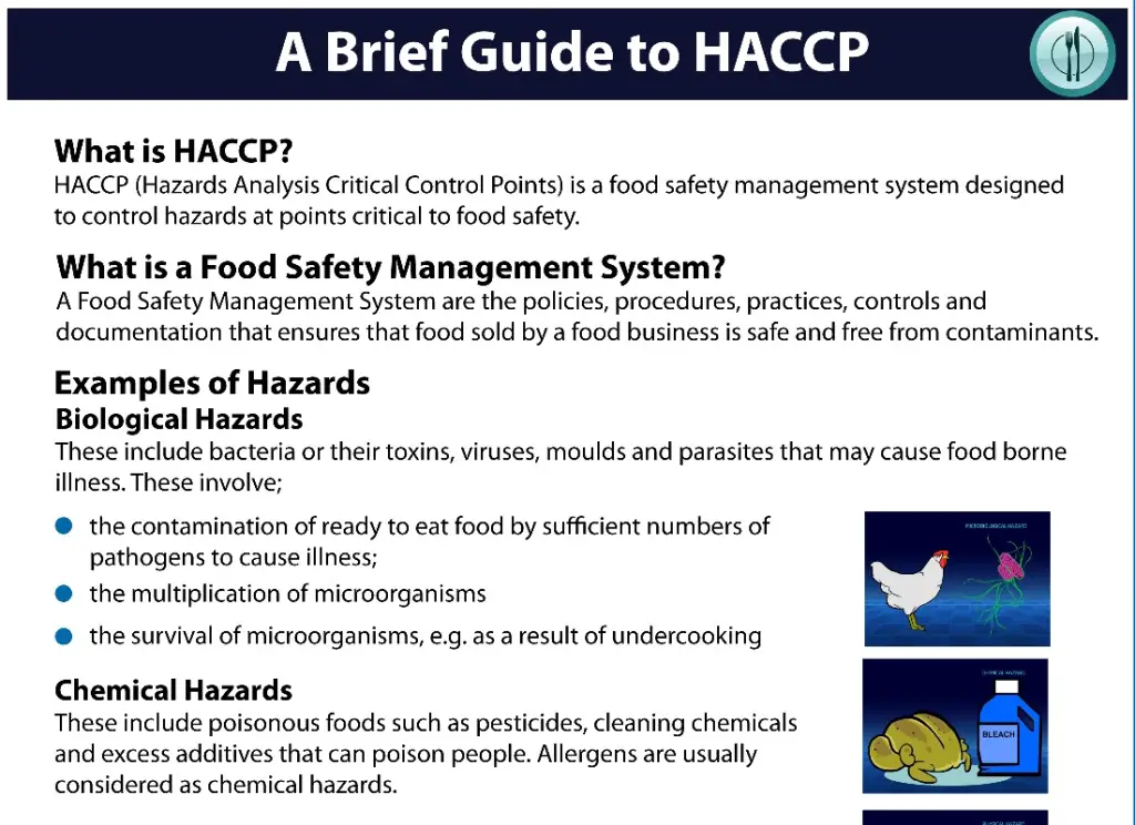 Overview of HACCP - Hazard Analysis Critical Control Points.