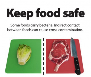 Food safety cross contamination is asking keeping food types separate.